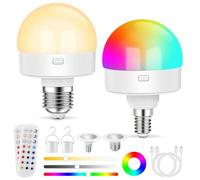 Lampadina ricaricabile, lampadina a batteria con telecomando, lampadina ricaricabile USB-C con batteria, 15 colori dimmerabili, lampadina LED RGB con funzione temporizzazione, luce di emergenza per