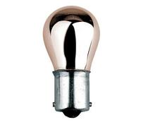 Lampadina singola alogena Bau15s cromata mono filamento 12V/21 ambra