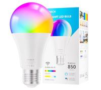 Lampadina Smart E27, 9W, Lampadina LED WiFi RGBWW Dimmerabile con 16 Milioni di Colori, 850 lm, Accessorio Smart Home compatibile con Alexa, Compatibile con Alexa e Google Assistant, 2,4 GHz, 1 Pezzo