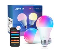 LAMPADINA SMART LEPRO B1 AI Multicolore E27, Wi-Fi, Bluetooth, comp. Alexa e Google, Dimmerabile, 2 pezzi
