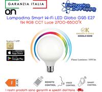 Lampadina Smart Wi-Fi LED Globo G95 E27 11W RGB CCT Luce 2700-6500K [EEK: F]