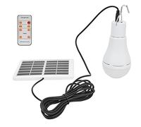 Lampadina Solare LED da 7 W Controllo Intelligente a 5 Livelli, Gancio per Appendere, Telecomando Solare e Ricarica USB per Interni Ed Esterni