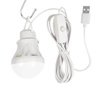 Lampadina USB - Lampadina LED 5 V per Power Bank e computer | Lampadina a bassa tensione per esterni adatta per venditori ambulanti | Pulsante ON/OFF PVC + ABS 5 x 7,6 cm / 1,97 x 2,99 pollici luce