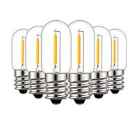 Lampadine a LED a candelabro E12, lampadine a luce notturna dimmerabili da 0.6 W Equivalente a 6 Watt T16 Lampadina a filamento LED E12 Base per lampadario 2700 K Bianco caldo 50 lm Confezione da 6