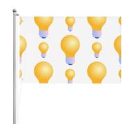 Lampadine dorate,Bandiera da giardino, bandiera decorativa da cortile, bandiera bifacciale, 2x3 piedi, per esterni e interni
