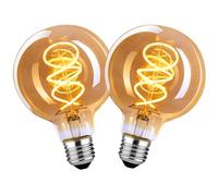 Lampadine E27 Vintage 4W Dimmerabile Edison Retro G80 - Ambra, 2 pezzi | Lampadine LED E27 luce calda 2200K filamento LED Retro Decorativo per la nostalgia e l'illuminazione retrò in casa Café Bar