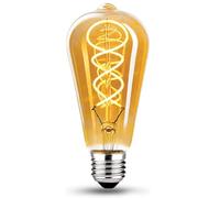Lampadine E27 Vintage 4W Dimmerabile Edison Retro ST64 - Ambra, 1 pezzi | Lampadine LED E27 luce calda 2700K filamento LED Retro Decorativo per la nostalgia e l'illuminazione retrò in casa Café Bar