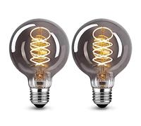 Lampadine E27 Vintage 4W Dimmerabile luce calda G80 - Grigio, 2 pezzi | Lampadina LED E27 Vetro grigio filamento LED Retro Decorativo per la nostalgia e l'illuminazione retrò in casa Café Bar