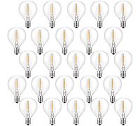 Lampadine G40 LED di ricambio Set da 25 pezzi, in vetro trasparente, per illuminazione della terrazza, feste, giardino, decorazione nuziale, compatibile con attacco E12/C7, 0,6 Watt, luce bianca calda
