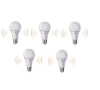 LAMPADINE KIT 5 PEZZI SENSORE CREPUSCOLARE E27 NOTTE GIORNO 10W