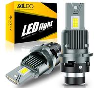 Lampadine LED AILEO D4S per fari anteriori auto, alta luminosità di 22000 lumen per coppia, colore bianco 6500K. Non richiedono componenti aggiuntivi, design integrato, sistema Plug and Play, 2 pezzi.