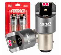 Lampadine LED auto AMiO BAY15D P21/5W rosse CANBUS 12/24V stop posizione
