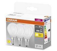 OSRAM Lampada a filamento a stella, E14-base vetro smerigliato ,Bianco caldo (2700K), 806 Lumen, sostituzione delle lampade 60W, non dimmerabile, 3-Confezione