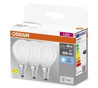Lampadine LED E14 forma a sfera Osram 806lm bianco opaco 3 pz 4000K Bianco - opaco
