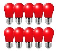 Lampadine LED E27, Rosso,300LM,Lampadina LED a Globo A50 Attacco E27, 3W equivalenti 30W, per Esterni, Patio, Feste, Natale,Nozze,confezione da 10 pezzi