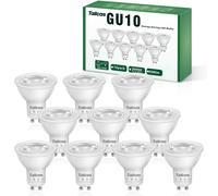 Lampadine LED GU10 5W (10 Pezzi) Luce Bianca Calda 3000K 500LM Fascio 38 Gradi