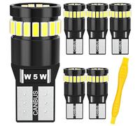 Lampadine LED W5W T10 Canbus, 6500K Bianco 194 168 158 2825 12V Per Auto Per Luci Interne Dell'Abitacolo, Luci Della Targa E Luci Di Posizione, Confezione Da 6