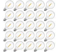 LAMPADINE SOLARI A LED E12 G40 25 PEZZI 2700K BIANCO CALDO 1W PARI A 5W CC