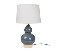 LAMPARA CERAMICA AZUL/BEIGE C/PANTALLA