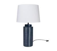 LAMPARA CERAMICA AZUL COBALTO C/PANTALLA