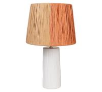 LAMPARA CERAMICA BLANCA PANTALLA COLORES CUERDA