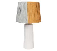 LAMPARA CERAMICA BLANCA PANTALLA COLORES CUERDA