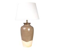 LAMPARA CERAMICA VERDE/BEIGE C/PANTALLA