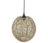 LÁMPARA COLGANTE BOLA DE RATÁN Y METAL