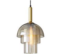 Lámpara colgante Industrial Vintage: Gran lámpara colgante de techo de Cristal ámbar para Isla de cocina, comedor o dormitorio. Lámpara de araña de Estilo rústico de mediados de Si
