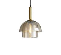 Lámpara colgante Industrial Vintage: Gran lámpara colgante de techo de Cristal ámbar para Isla de cocina, comedor o dormitorio. Lámpara de araña de Estilo rústico de mediados de Si