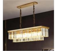 Lámpara de araña Rectangular de Cristal para interiores, Dorada y Negra, Decorativa, para Sala de estar, dormitorio, cocina, lámpara Principal de Alta gama, lámparas colgantes.