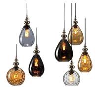 Lámpara de araña Retro de Cristal para comedor, Sala de estar, lámpara de bola, iluminación Interior del hogar.