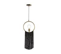 LAMPARA DE TECHO 27X4X30 METAL DORADO/TELA NEGRO