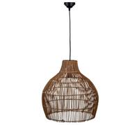 Lampara de techo de ratan marron