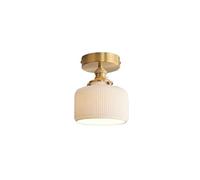 Lámpara de techo empotrada de cerámica Blanca lechosa, Estilo japonés, Ideal para interiores Como pasillos, balcones, entradas, vestíbulos, escaleras, lofts y restaurantes.