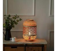 LAMPARA L BAMBU/METAL NARANJA/NATURAL