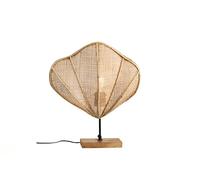 LAMPARA MESA CONCHA RATTAN SOP METAL
