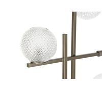 LAMPARA PIE METAL CRISTAL 55X24X185 3 BOLAS DORADO