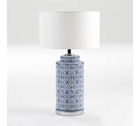 LAMPARA SOBREMESA 20X20X51 CERAMICA AZUL/BLANCO SIN PANTALLA