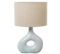 LÁMPARA SOBREMESA CERÁMICA BLANCA, 1XE27 MAX.40W_°32X50CM BASE:26X9,5X26,5CM