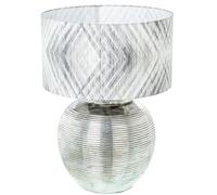 LÁMPARA SOBREMESA CERÁMICA PLATEADA+61566, 1XE27, MAX 40W °45X63CM, BASE:°35X45CM