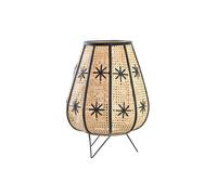 LAMPARA SOBREMESA RATAN METAL 37X37X47 FLOR