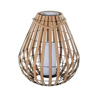 LÁMPARA SOLAR 45CM PIE/SOBREMESA HIERRO/PP+PE C/VELA LED_°39X45CM