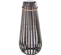 LÁMPARA SOLAR 65CM PIE HIERRO/PP+PE C/VELA LED_°28X65CM