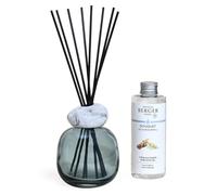 Lampe Berger - Bouquet Mineral (Bleu/Blanc)+ 180 ml Thé Blanc Pureté