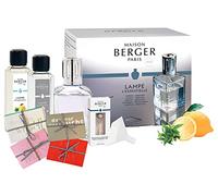 LAMPE BERGER Paris - Starter set per la freschezza della primavera, rettangolare, con 2 fragranze, 250 ml neutro, 250 ml limone verbena, con 1 biglietto a sorpresa di Langelütje