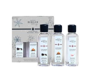 Lampe Berger - TrioPack Collezione Rosalie - Set 3 Flaconi da 250ml - Pètillance - Tabacco e Ambra - Vaniglia Splendente - in Elegante Confezione Regalo
