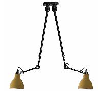 Lampe Gras N302 Plafoniera Doppia Nero Opaco E Giallo Opaco