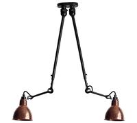 Lampe Gras N302 Plafoniera Doppia Nero Opaco E Rame Grezzo
