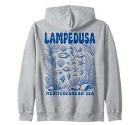 Lampedusa Italia Mare Mediterraneo Retro Ocean Sealife Felpa con Cappuccio